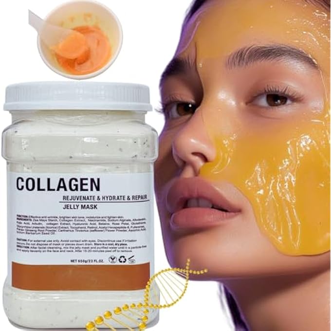 STRBOXONG JELLY MASK POWDER FOR FACIALS, ANTI-ACNE SKIN REJUVENATION MASK F, PEEL OFF MASK, JELLY MASK FOR PROFESSIONALS, JELLY FACE MASK (COLLAGEN) - Image 1
